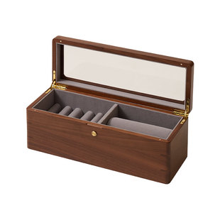 梵瀚 实木翡翠手镯盒子大容量手链首饰盒高档精致黄金玉镯收纳盒