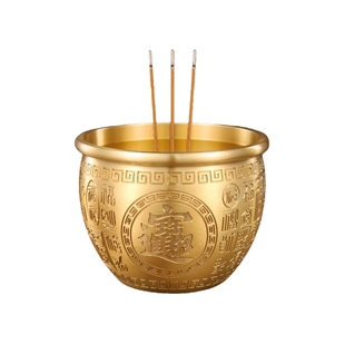 黄铜招财香炉家用室内上香供奉财神插香敬神烧香的线香聚宝熏香炉
