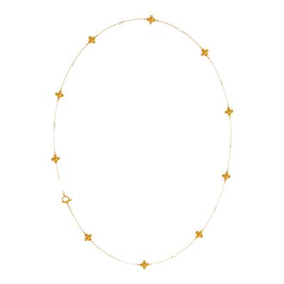 盐岛付辛博同款暗香十花珍珠长款项链高级感轻奢配饰锁骨链毛衣链