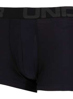 UA安德玛黑色运动内裤男秋季新款男士两条装平角裤健身短裤四角裤