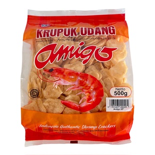 印尼阿米戈生自炸生虾片500g袋装油炸虾片食品片状Shrimp chips