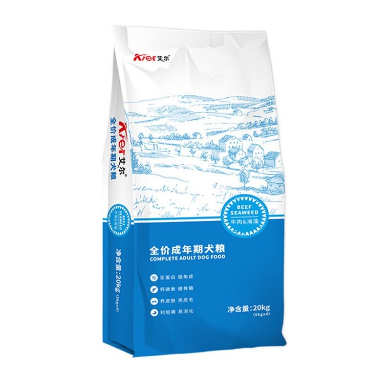 艾尔牛肉海藻成犬粮4连包20kg