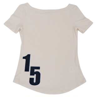 Thingness立体数字一字肩修身大弹力T恤短袖