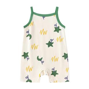 babylove婴儿连体衣吊带哈衣夏季纯棉宝宝外出可爱夏装魔法星愿