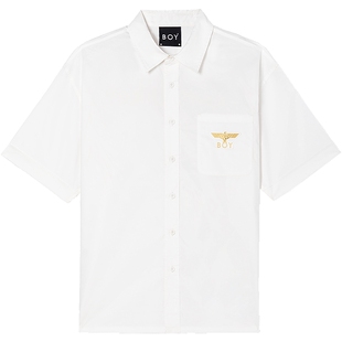 BOYLONDON春季情侣款哥特风老鹰翅膀印花百搭衬衫外套N22802