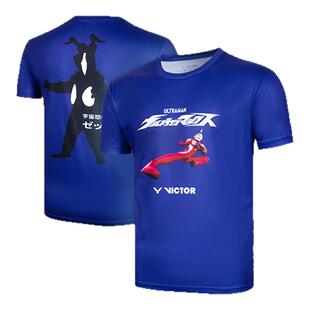 胜利VICTOR威克多羽毛球服奥特曼联名款速干透气运动短袖T恤儿童