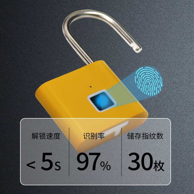 跨境爆款锌合金挂锁信箱柜衣柜挂锁铁门员工挂锁智能柜健身房指纹