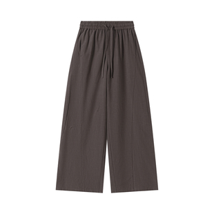 VLABMADE 慵懒松弛亚麻弧形弯刀裤*雾感砂洗棉麻混纺长裤四季通用