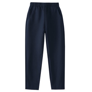 春秋校服裤子藏青色小学生初中夏季直筒裤男童女童儿童纯棉运动裤