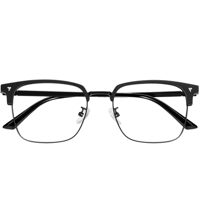 半框近视眼镜框男款复古防蓝光