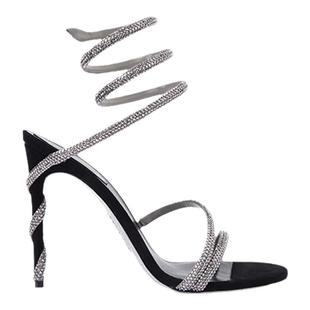 【会员折上折】RENE CAOVILLA MARGOT系列水钻绑带高跟凉鞋