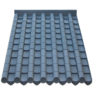 仿古瓦中式仿古屋檐pvc塑料瓦110*100cm一体装饰树脂琉璃瓦滴水檐