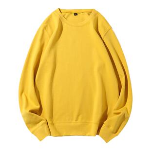 AG300克双面健康布圆领卫衣纯色宽松春秋 重磅加厚内搭长袖打底衫