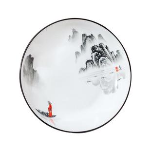 中式盘子菜盘碗家用2024新款鱼盘碟子碗碟套装7寸8寸餐盘瓷盘深盘