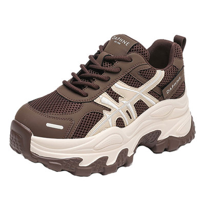 达芙妮厚底增高网面老爹鞋