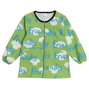 秋冬季儿童防水罩衣拉链外穿羽绒服罩衫男女宝宝吃饭护衣画画围裙