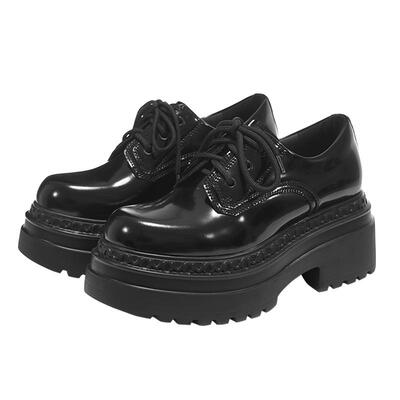 薇薇燃牛皮厚底德比鞋