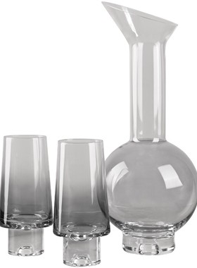 现代简约轻奢透明灰醒酒器洋酒红酒威士忌酒套装餐厅桌面家居饰品