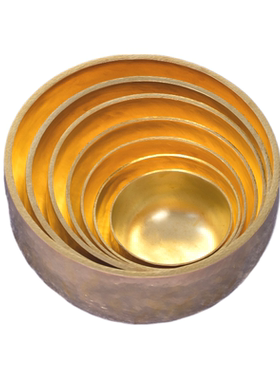 手工颂钵套钵金盏铜钵冥想静心梵音佛音碗铜磬盂音乐会演奏一套钵