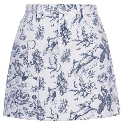 XG雪歌满版动物印花纯棉半身裙时尚春季新款淑女风通勤A字短裙女