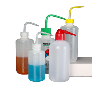 塑料洗瓶弯嘴清洗瓶优质PE挤瓶实验化学溶剂专用冲白头250 500 1000ml有刻度冲洗瓶吹气瓶洗瓶实验室