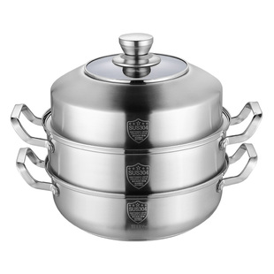 煜日304多层不锈钢蒸锅加厚复底不粘锅具电磁炉通用蒸格火锅包邮