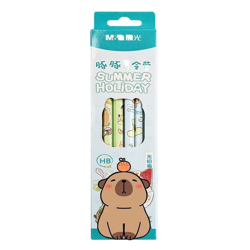 晨光卡通铅笔HB六角笔杆带橡皮头