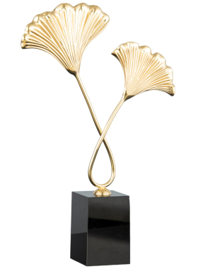 黄铜轻奢枫叶摆件银杏别墅软装