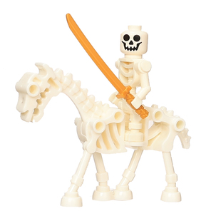 万圣节骷髅头骑士兵军团战马第三方积木小人仔拼装玩具偶摆件模型