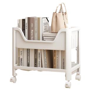 桌下书架落地置物架办公室收纳神器桌旁可移动放包架工位儿童书柜