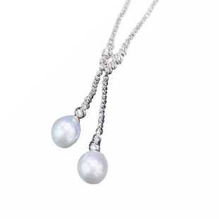 臻怡18K金车花珠双头套链澳白高端套链爆闪礼服项链婚纱配链豪华