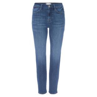 【经典款】FRAME女士蓝色高腰高弹直筒修身牛仔裤复古STRAIGHT