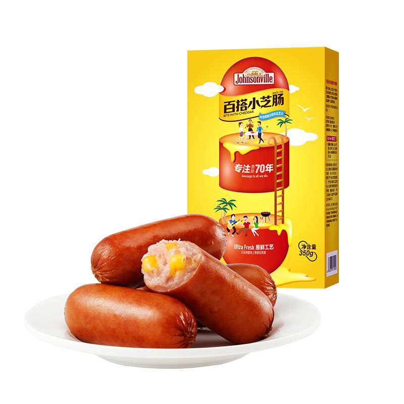 【胡可】尊乐香肠烤肠爆汁肉肠烟熏蜜汁芝士早餐肠350g*3盒