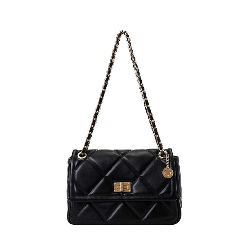 南风Chio2nd 暖冬华夫小方包包女日常通勤百搭链条菱格单肩斜挎包