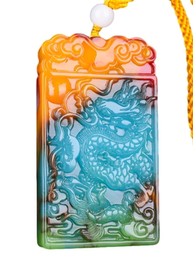 天然新疆和田玉龙牌手把件