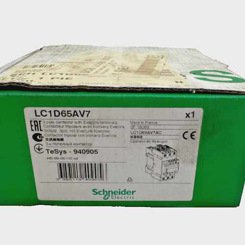 SCHNEIDER ELECTRIC LC1D65AV7 3 POLE CONTACTOR With EVERLINK