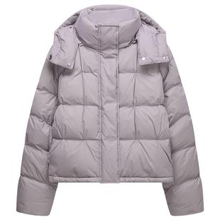 【特享折扣】欧时力 可拆卸帽子捏褶轻薄羽绒服外套女宽松25冬新