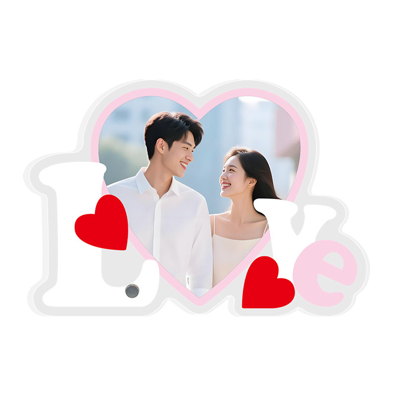 LOVE字母爱心亚克力相框摆台定制