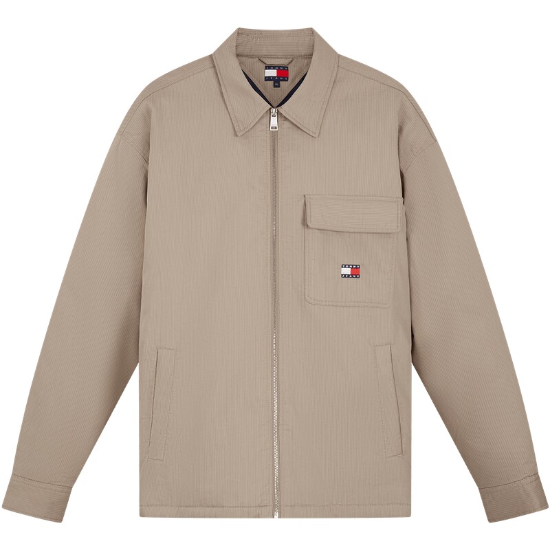Tommy男装复古宽松衬衫领棉服