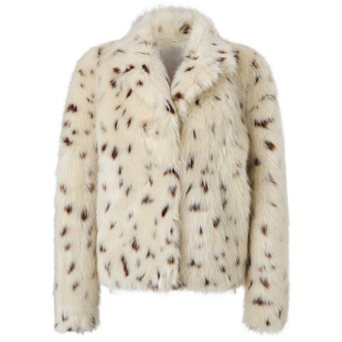 【商场同款】MAXRIENY复古豹纹环保皮草外套女