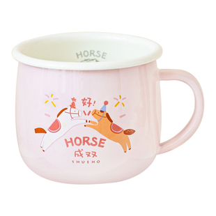 树可马年搪瓷马克杯喝水家用高颜值儿童冲泡红色可爱超好看的杯子