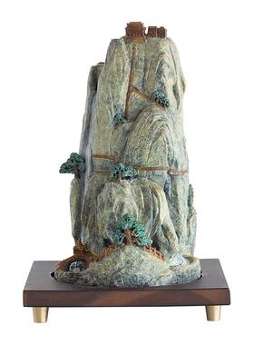 黄铜倒流香炉铜山摆件家居礼品