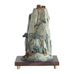 黄铜九华山铜山倒流香香炉摆件家居客厅玄关办公室禅意文创礼品