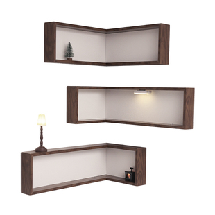 小野盲盒展示架拐角置物架免打孔泡泡玛特手办陈列架挂墙小收纳盒