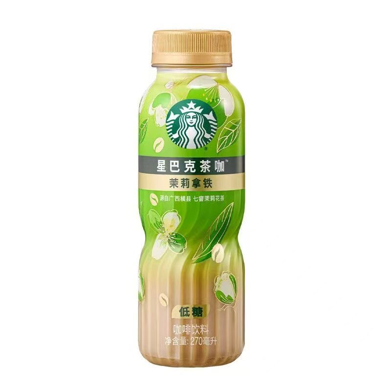 星巴克低糖拿铁270ml*6瓶抹茶茉拿铁低糖提神即饮咖啡饮料shm