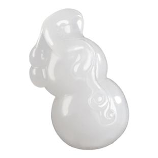 和田玉葫芦吊坠新疆羊脂白玉福禄挂件男女款项链玉石玉佩毛衣链