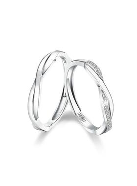 开口戒指ParasKors纯银情侣对戒