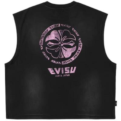 【限时折上折】EVISU福神26年春夏新品男家花印花运动马甲背心