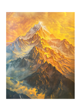 日照金山客厅沙发背景墙挂画