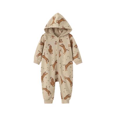 A类婴儿连帽卫衣爬服拉链春秋ins